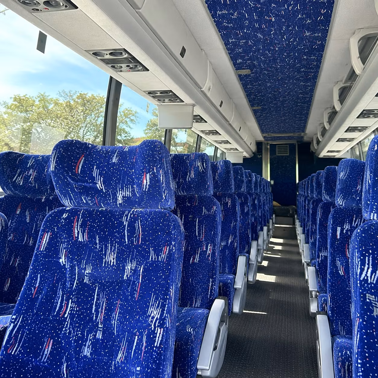 56 passenger charter bus inside